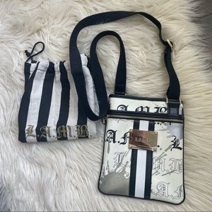 L.A.M.B. Black and White Crossbody Bag